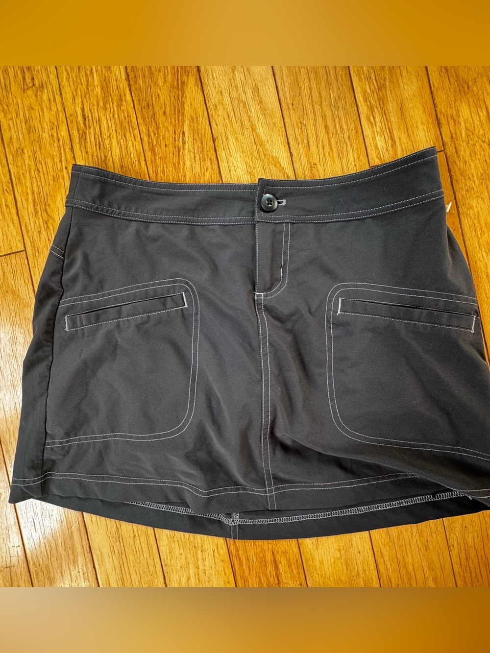 prAna Black Performance Skort Mini Skirt with Built-In Shorts Size 2